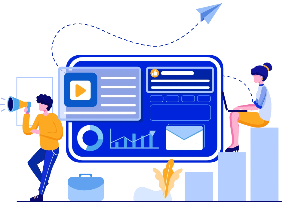 The image includes graphics of a freelance business consultant in Calicut.