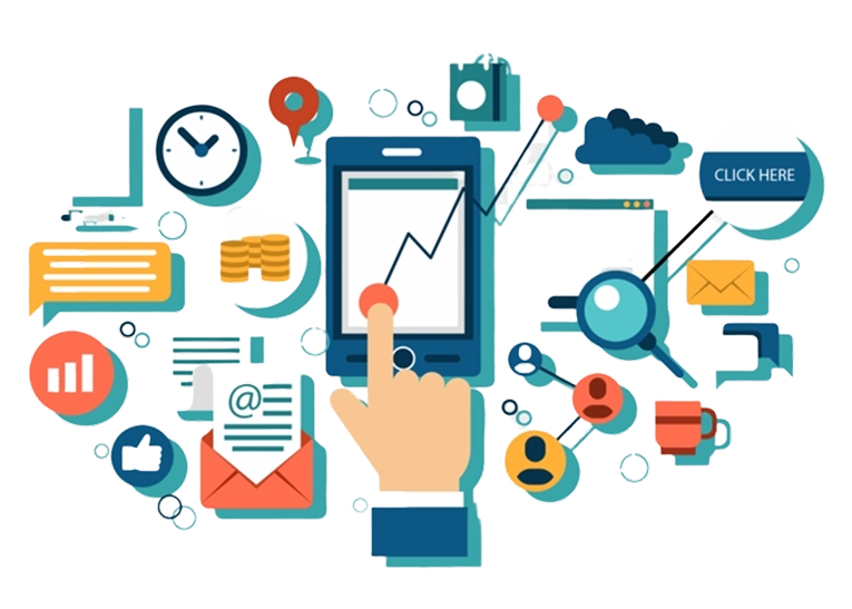 graphic illustration about digital marketing symbolising what makes a successful digital marketer